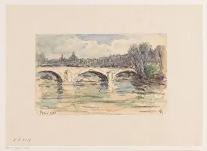 Vans Gravesande Prints: Bridge over the Seine, Paris, 1903. Creator: Carel Nicolaas Storm