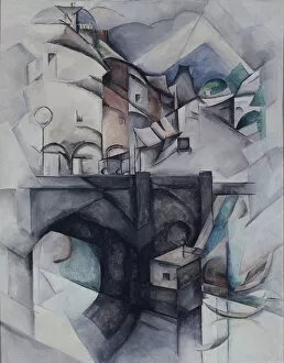 The Bridge. (Sevres), 1912. Artist: Exter, Alexandra Alexandrovna (1882-1949)