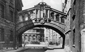 University Gallery: The Bridge of Sighs, Hertford College, Oxford University, Oxford, early 20th century