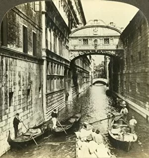 Doges Palace Gallery: Bridge of Sighs. - between a palace and a prison, (North), Venice, Italy, c1909
