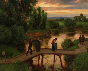 Hans 1839 1924 Prints: The Bridge (Summer Evening), 1892. Creator: Thoma, Hans (1839-1924)