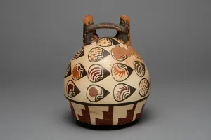 Bridge Vessel Depicting Abstract Motifs, Likely Beans or Seeds, 180 B.C./A.D. 500 Bridge Vessel Depicting Abstract Motifs, Likely Beans or Seeds, 180 B.C./A.D. 500