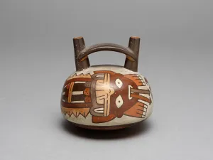 Bridge Vessel Depicting Costumed Ritual Performer with Darts, 180 B. C. / A. D. 500