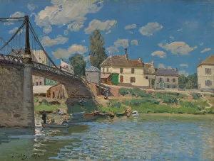 Arthur Sisley Gallery: The Bridge at Villeneuve-la-Garenne, 1872. Creator: Alfred Sisley
