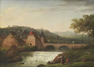 Jens Juul Prints: The Bridge and the Waterfall at Dornach, Switzerland, 1791. Creator: Jens Juel