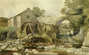 Mill Prints: Mill Bridge and Waterfall, early-mid 19th century, (1947). Creator: Andrew Hunt