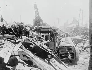Railway Carriage Prints: BRIDGEPORT wreck, between c1910 and c1915. Creator: Bain News Service