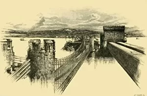 Castellated Gallery: The Bridges, from Conway Castle, 1898. Creator: Unknown
