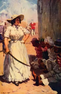 Bridget Widdowson on Guard at Cawnpore, 1857 (c1912) Bridget Widdowson on Guard at Cawnpore, 1857 (c1912)