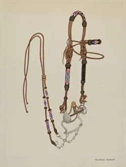 Equestrian Equipment Prints: Bridle, c. 1937. Creator: Gordena Jackson