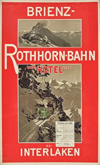 Rail Station Prints: Brienz Rothorn Railway and Hotel 2252 m at Interlaken, 1900. Creator: Anonymous ()