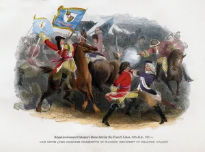 Marlborough Prints: Brigadier-General Cadogans Horse forcing the French Line, 18th July 1705