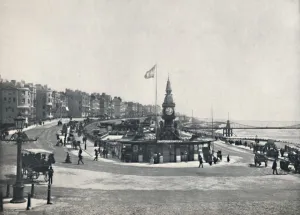 Aquarium Prints: Brighton - Entrance to the Aquarium, Showing the Chain Pier, 1895