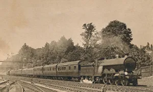 Down Brighton Express near South Croydon. Engine 4-4-2, No. 421, c1920. Creator: Unknown