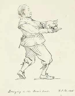 Wild Boar Prints: Bringing in the Boar's Head, 1845. Creator: Richard Caton Woodville