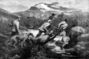 Deer Hunting Prints: Bringing Home the Deer - painted by Bottomley