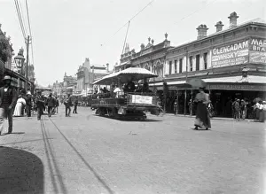 Trams Prints: Brisbane City - corner Queen Street and Albert Street