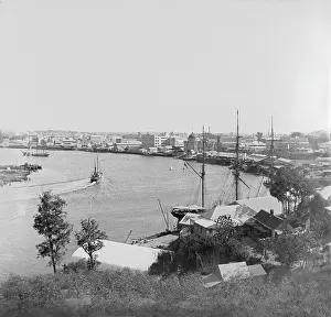 1890 Prints: Brisbane River, Petrie Bight with Customs House to the right, 1890