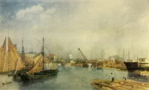 Pyne Prints: Bristol Harbour, mid 19th century, (1942). Creator: James Baker Pyne