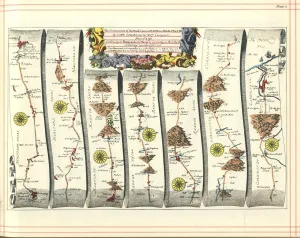 Britannia Atlas: The Continuation of the Road from London to Aberystwyth, 1675. Artist: Ogilby, John (1600-1676) Britannia Atlas: The Continuation of the Road from London to Aberystwyth, 1675. Artist: Ogilby, John (1600-1676)