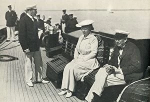 Royal Navy Gallery: On the Britannia with King George and Sir Charles Cust, c1920, (1951). Creator: Unknown