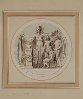 West Prints: Britannia Protecting the Fine Arts, c1770s. Creator: Benjamin West