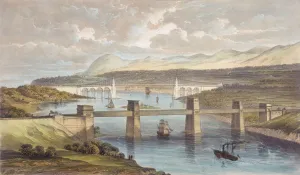 The Britannia Tubular Bridge, Menai Strait, Wales, c1850