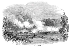 Corsair Prints: The British Admirals attack on the Borneo pirates, 1845. Creator: Unknown