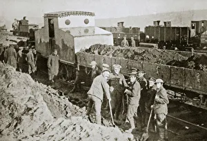 British armoured railway engine, France, World War I, 1916