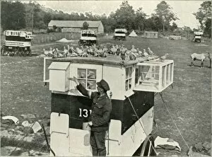 Carrier Pigeon Gallery: British Army Carrier Pigeons in France: Horse-Drawn Lofts, (1919). Creator: Unknown