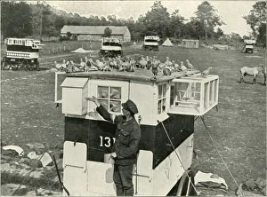 Pigeons Prints: British Army Carrier Pigeons in France: Horse-Drawn Lofts, (1919). Creator: Unknown