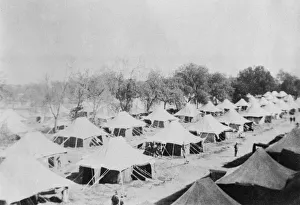 In A Row Prints: British army encampment, Howshera, 1917