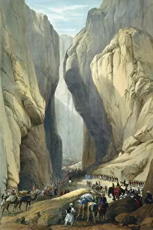 Afghanistan Collection: British army entering the Bolan Pass from Dadur, First Anglo-Afghan War, 1838-1842