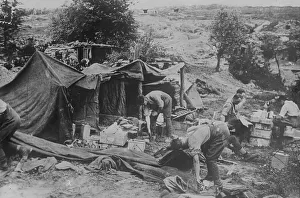 Army Camp Prints: British artillery officers mess on captured ground