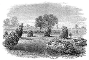 Neolithic Prints: The British Association at Bath: Druidical circles at Stanton Drew, 1864. Creator: Unknown