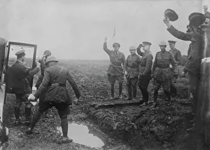 Muddy Prints: British Bid King Albert good by, 22 Nov 1917. Creator: Bain News Service