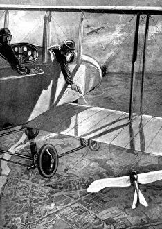 Images Dated 30th January 2008: British biplane versus German Taube, First World War, 1914
