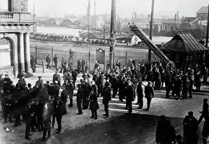 Dock Worker Prints: British coal strike - idle dock laborers