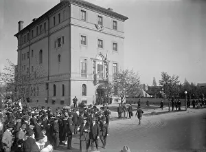 British Commission To U.S. - Arrival At Long Residence, 1917. Creator: Harris & Ewing. British Commission To U.S. - Arrival At Long Residence, 1917. Creator: Harris & Ewing