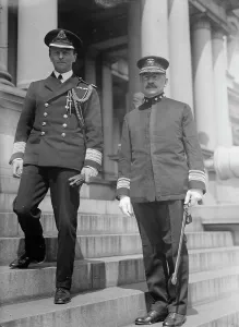 British Commission To U.S. - Gen. V.A. Lawford, Left, And Admiral Fletcher, U.S.N. 1917. Creator: Harris & Ewing. British Commission To U.S. - Gen. V.A. Lawford, Left, And Admiral Fletcher, U.S.N. 1917. Creator: Harris & Ewing