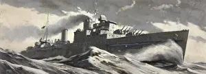 Cruiser Prints: British Cruiser, 1944. Creators: Central Office of Information, Edward Osmond