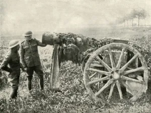 W Stanley Macbean Knight Prints: British Dummy Gun in Field to Attract the Fire of the Germans, (1919). Creator: Unknown