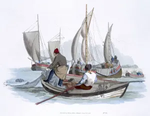 Pyne Prints: British fishermen, 1805. Artist: William Henry Pyne
