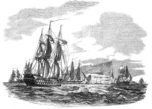 Gibraltar Prints: The British Fleet off Gibraltar, 1844. Creator: Unknown