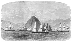 Edwin Weedon Prints: The British Flying Squadron passing the Diamond Rock