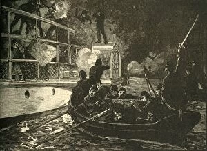 Caroline Collection: British forces capturing the Canadian rebel ship Caroline on the Niagara River, 1837 (c1890)