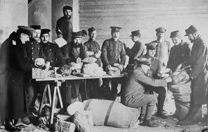 Mail Prints: British and French prisoners assorting mail