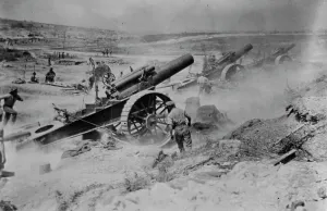 British guns bombard Germans, Aug 1916. Creator: Bain News Service
