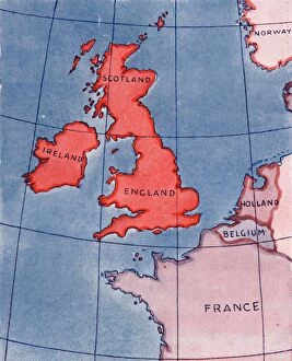 Eire Collection: The British Isles and France, Belgium and Holland at Noon in mid-summer, 1935