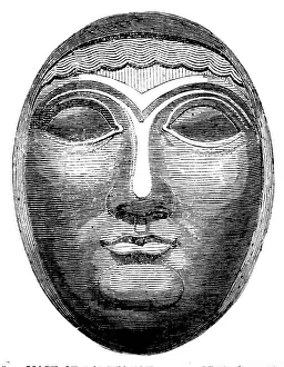 Nineveh Prints: The British Museum - Nineveh Sculptures: Mask of Rabshakah